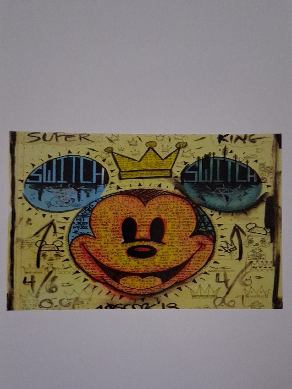 Yellow & Orange Pop Art Mickey Face Wall Art Print.debit Card Sticky